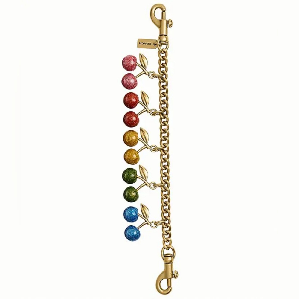 COACH Rainbow Cherries Chain Bag Charm for Handbag/Purse
